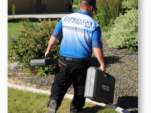 Technician going to fix septic tank in Nampa, ID